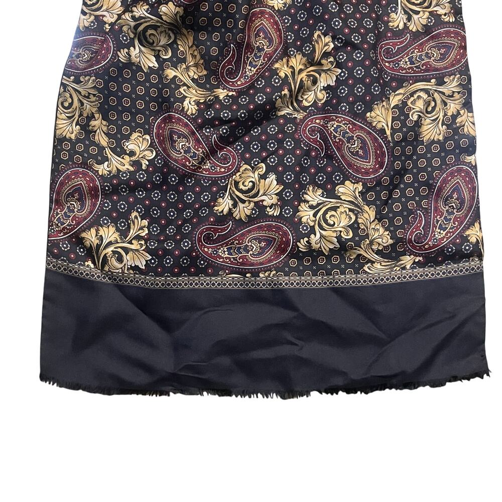 Vintage Paolo Gucci‎ Silk Scarf Reversible Paisley Wool Italy 54x12 Old Money